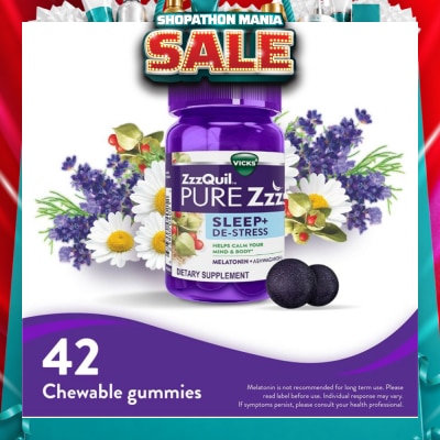 ZZZQUIL - Pure ZZZs Sleep + De Stress Melatonin Sleep Aid Gummies With Ashwagandha For Stress Support 42s