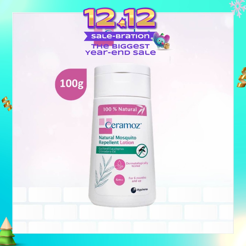 CERAMOZ Natural Mosquito Repellent Lotion (Cyclized Eucalyptus, Citriodora Oil, Dermatologically Tested, For 6 Months And Up) 100ml