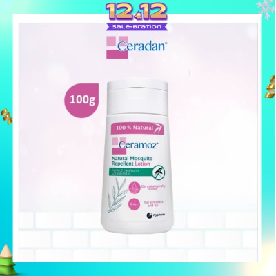 CERADAN CERAMOZ Natural Mosquito Repellent Lotion (Cyclized Eucalyptus, Citriodora Oil, Dermatologically Tested, For 6 Months And Up) 100ml