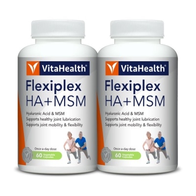 VITAHEALTH Flexiplex HA+MSM Vegetable Capsule Twinpack (For Joint Pain Relief & Restore Joint Lubrication) 60s x 2