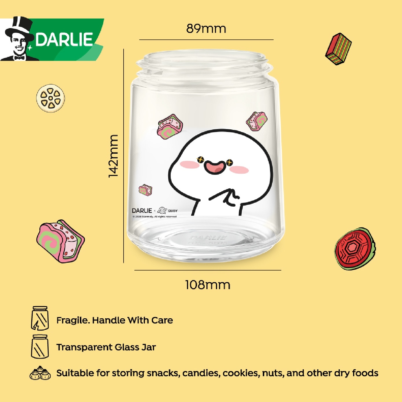 Double Action Fresh Protect 2-In-1 160g x 3s + Quby Glass Jar (Design Packed Random) 1s