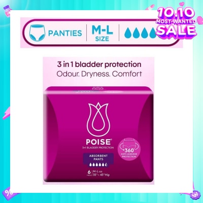 POISE Pants M To L (Discreet Protection For Light Bladder Leakage) 6s
