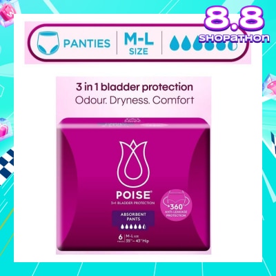 POISE Pants M To L (Discreet Protection For Light Bladder Leakage) 6s