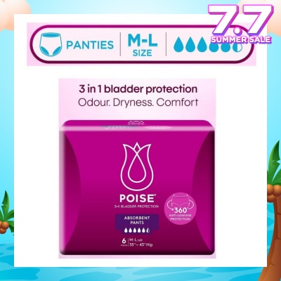 POISE Pants M To L (Discreet Protection For Light Bladder Leakage) 6s
