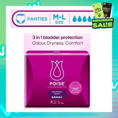 POISE Pants M To L (Discreet Protection For Light Bladder Leakage) 6s