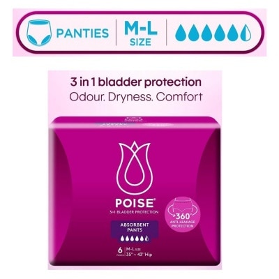 POISE Pants M To L (Discreet Protection For Light Bladder Leakage) 6s