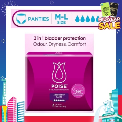 POISE Pants M To L (Discreet Protection For Light Bladder Leakage) 6s