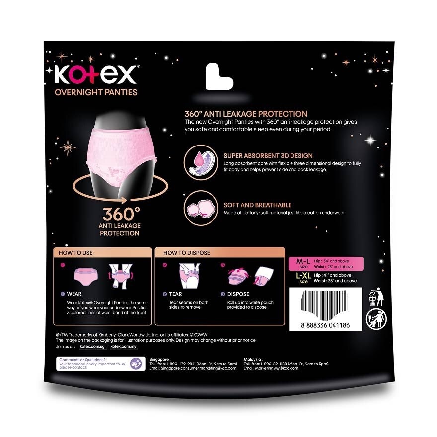 Overnight Panties Sleepwell Size M To L (Now In Upsized Pack With 360 Anti Leakage Protection Gives You Safe And Comfortable Sleep) 5s