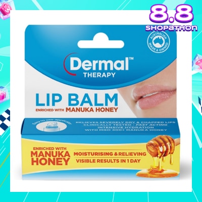 DERMAL THERAPY Lip Balm Enriched With Manuka Honey (Intensely Heal Severely Dry Lips As Well As Relieve And Moisturise And Soothe And Protect) 10g