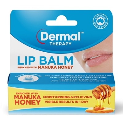 DERMAL THERAPY Lip Balm Enriched With Manuka Honey (Intensely Heal Severely Dry Lips As Well As Relieve And Moisturise And Soothe And Protect) 10g