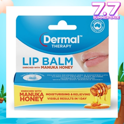 DERMAL THERAPY Lip Balm Enriched With Manuka Honey (Intensely Heal Severely Dry Lips As Well As Relieve And Moisturise And Soothe And Protect) 10g