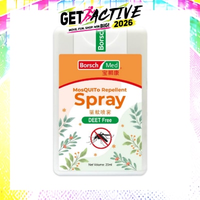 BORSCH MED - Mosquito Repellent Spray (Sleek Card, Deet Free, Alcohol Free, Made With Natural Essential Oil) 20ml image