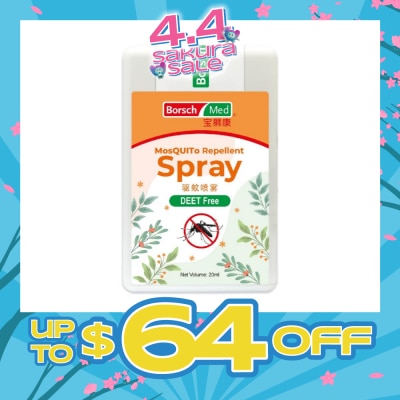 BORSCH MED - Mosquito Repellent Spray (Sleek Card, Deet Free, Alcohol Free, Made With Natural Essential Oil) 20ml