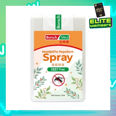 BORSCH MED Mosquito Repellent Spray (Sleek Card, Deet Free, Alcohol Free, Made With Natural Essential Oil) 20ml