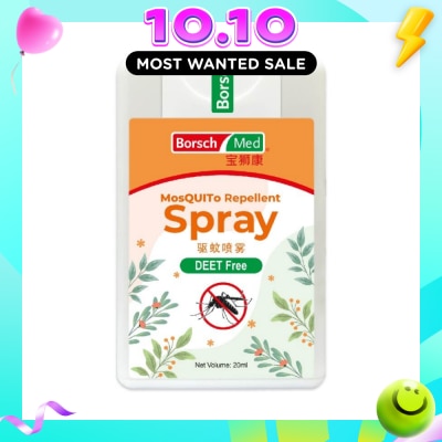 BORSCH MED Mosquito Repellent Spray (Sleek Card, Deet Free, Alcohol Free, Made With Natural Essential Oil) 20ml image