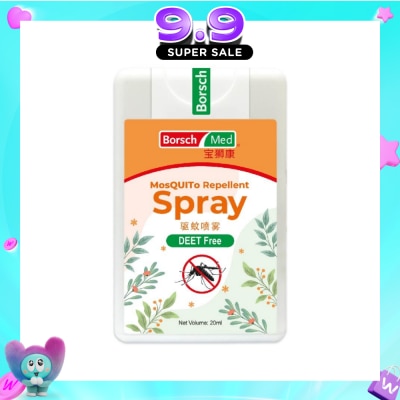 BORSCH MED - Mosquito Repellent Spray (Sleek Card, Deet Free, Alcohol Free, Made With Natural Essential Oil) 20ml image