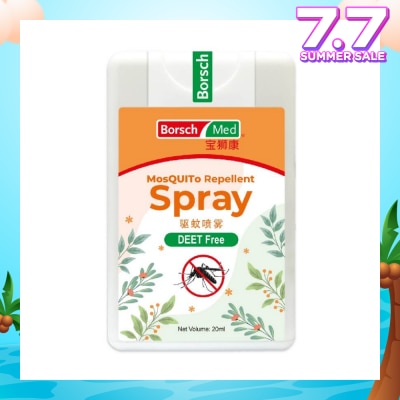 BORSCH MED Mosquito Repellent Spray (Sleek Card, Deet Free, Alcohol Free, Made With Natural Essential Oil) 20ml