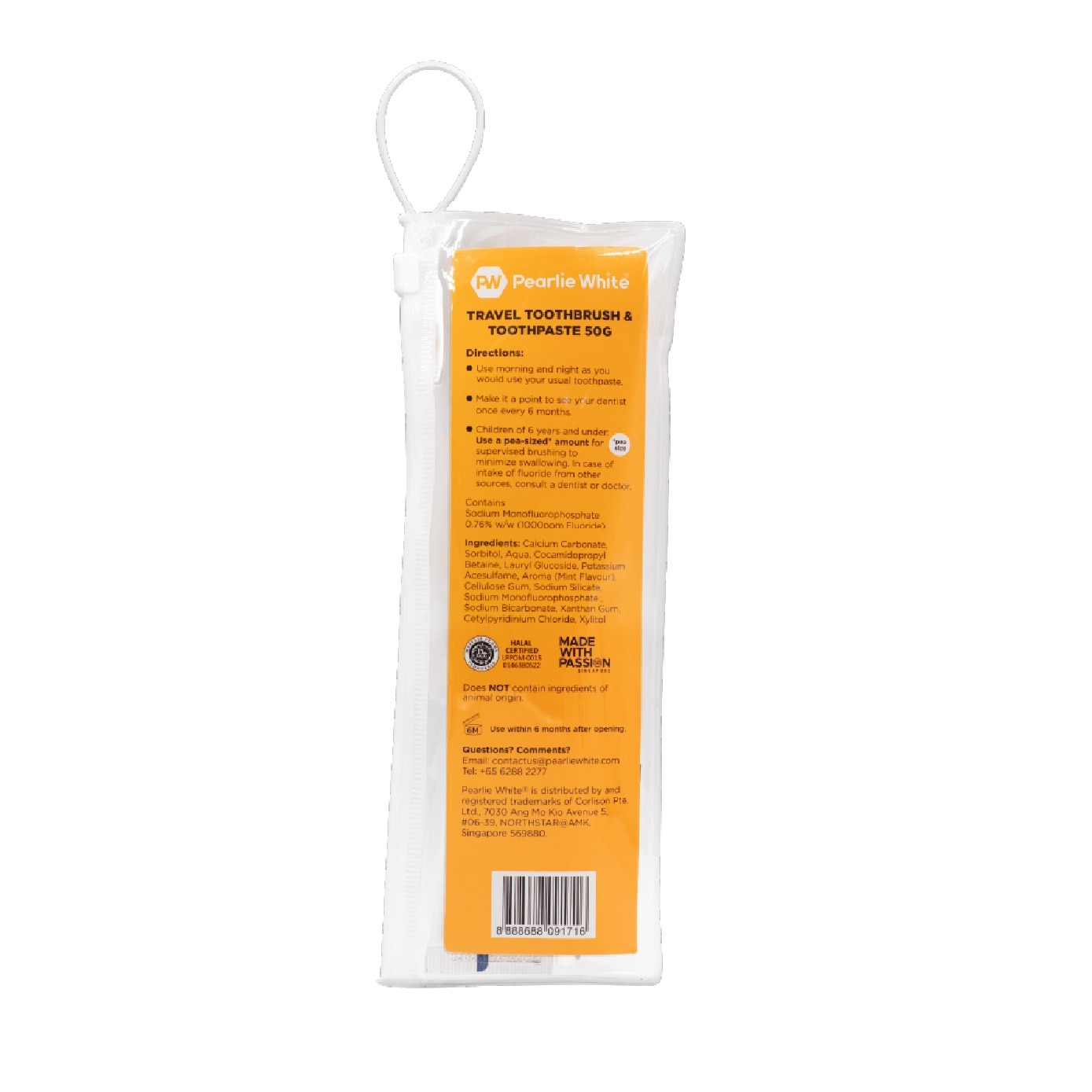 Travel Dental Kit consists of Toothbrush 1s + Premium Toothpaste 50g