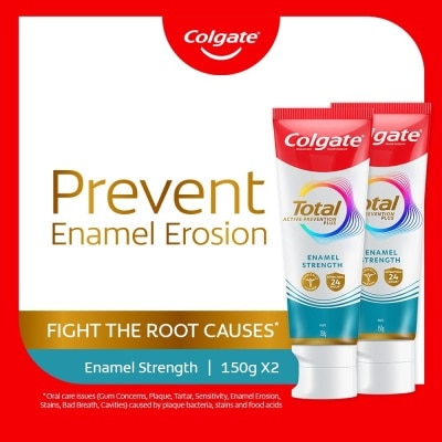 COLGATE - Total Active Prevention Plus Enamel Strength Toothpaste 150g x 2s