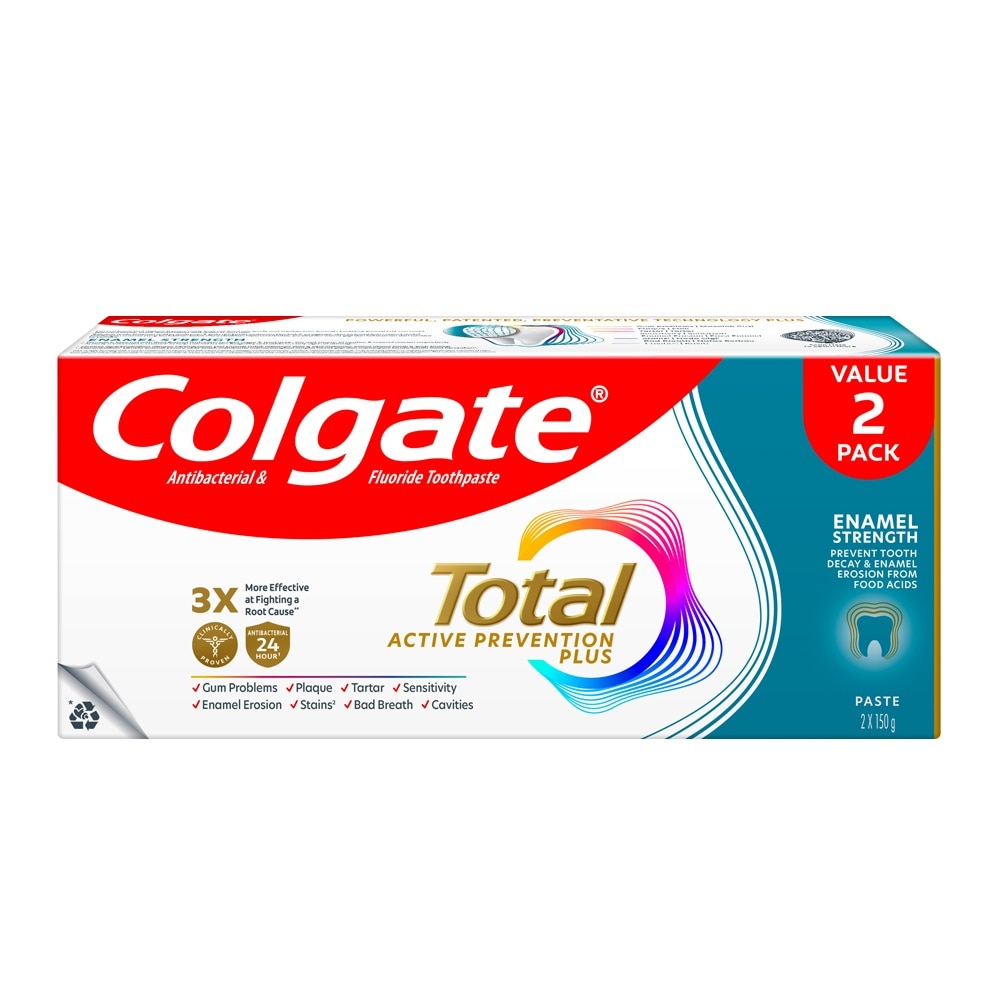 Total Active Prevention Plus Enamel Strength Toothpaste 150g x 2s