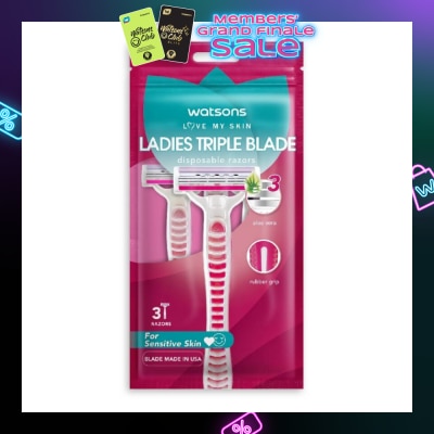 WATSONS Ladies Triple Blade Disposable Razors (For Sensitive Skin) 3s