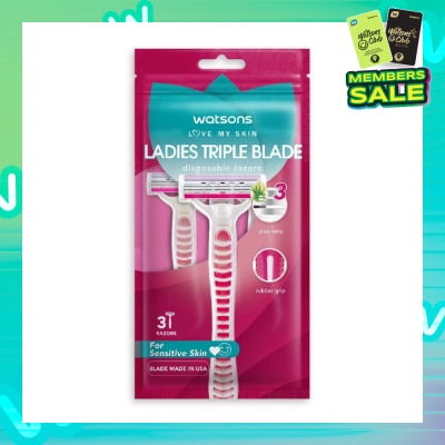 WATSONS Ladies Triple Blade Disposable Razors (For Sensitive Skin) 3s