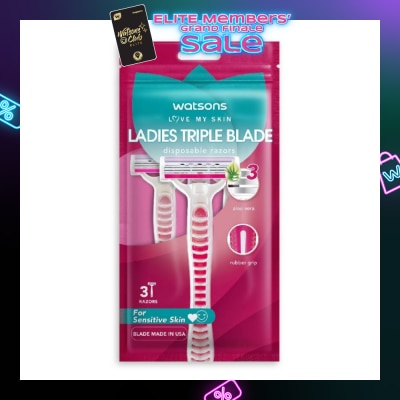 WATSONS Ladies Triple Blade Disposable Razors (For Sensitive Skin) 3s