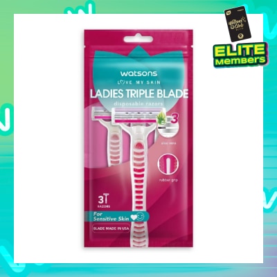 WATSONS Ladies Triple Blade Disposable Razors (For Sensitive Skin) 3s