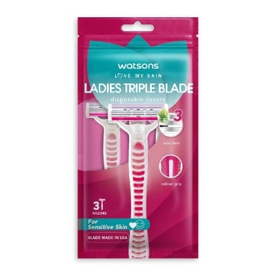 WATSONS Ladies Triple Blade Disposable Razors (For Sensitive Skin) 3s