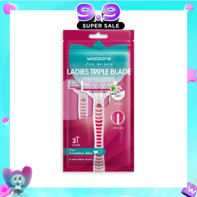 WATSONS - Ladies Triple Blade Disposable Razors (For Sensitive Skin) 3s image