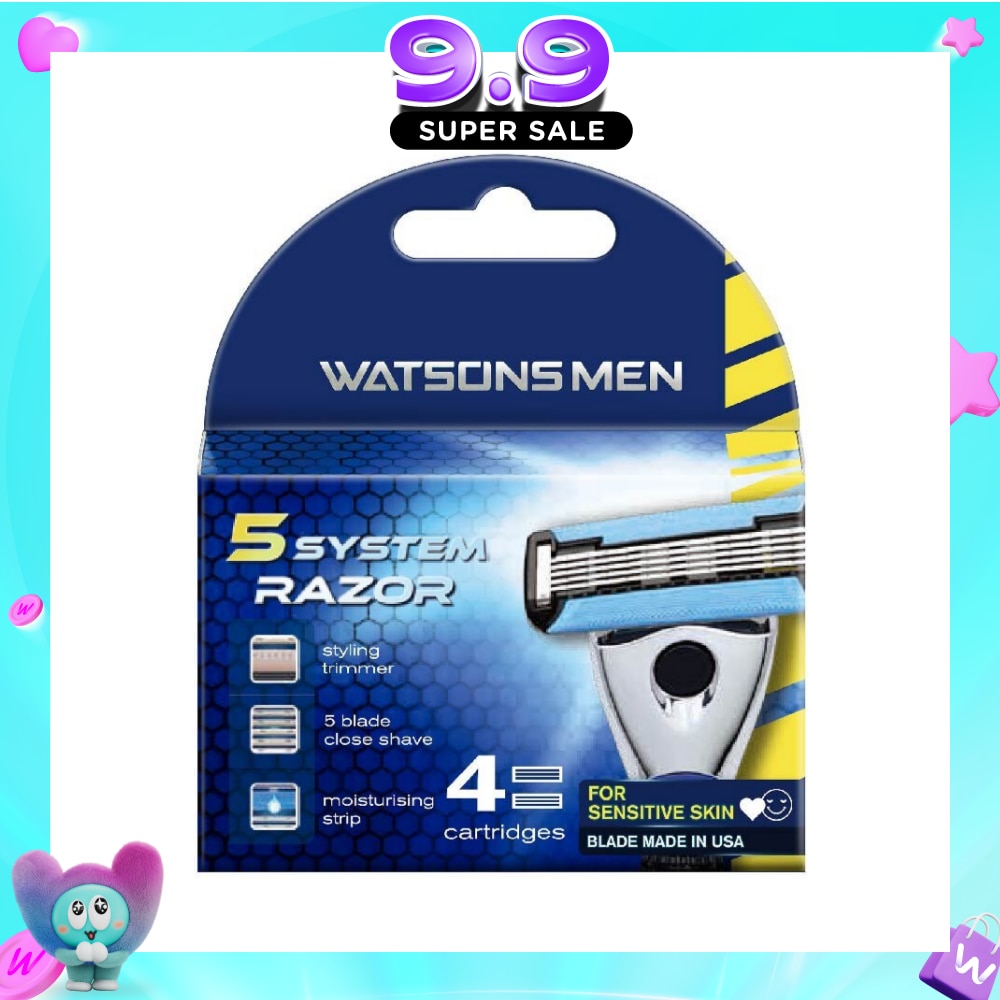 Men 5 System Razor (Close Shave, Moisturising Strip For Sensitive Skin) 4s image