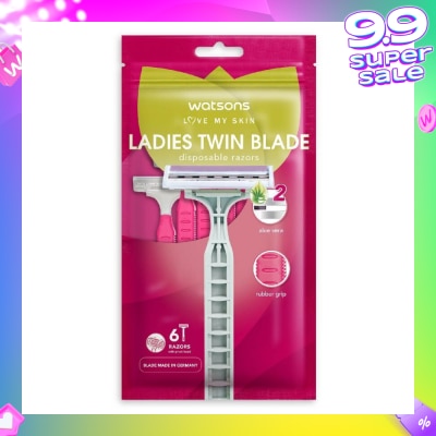 WATSONS Ladies Twin Blade Disposable Razors (Aloe Vera Strip) 6s