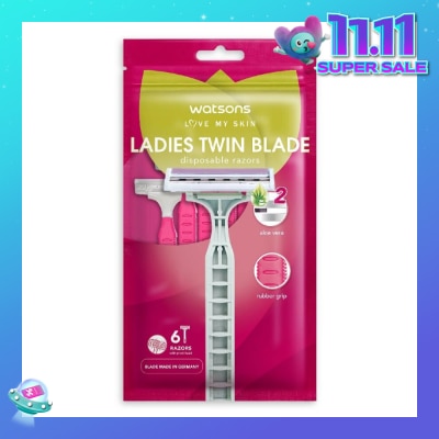 WATSONS Ladies Twin Blade Disposable Razors (Aloe Vera Strip) 6s
