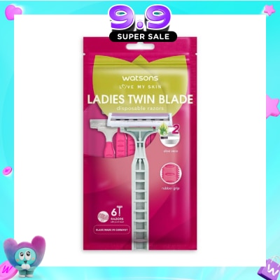 WATSONS - Ladies Twin Blade Disposable Razors (Aloe Vera Strip) 6s image