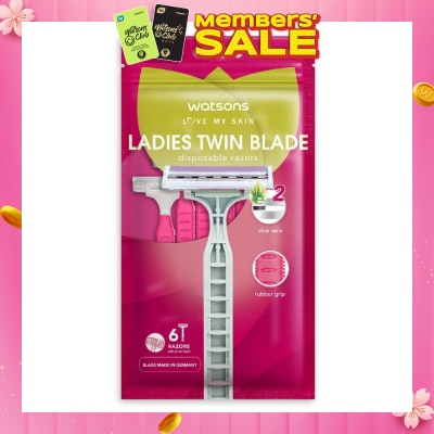 WATSONS Ladies Twin Blade Disposable Razors (Aloe Vera Strip) 6s