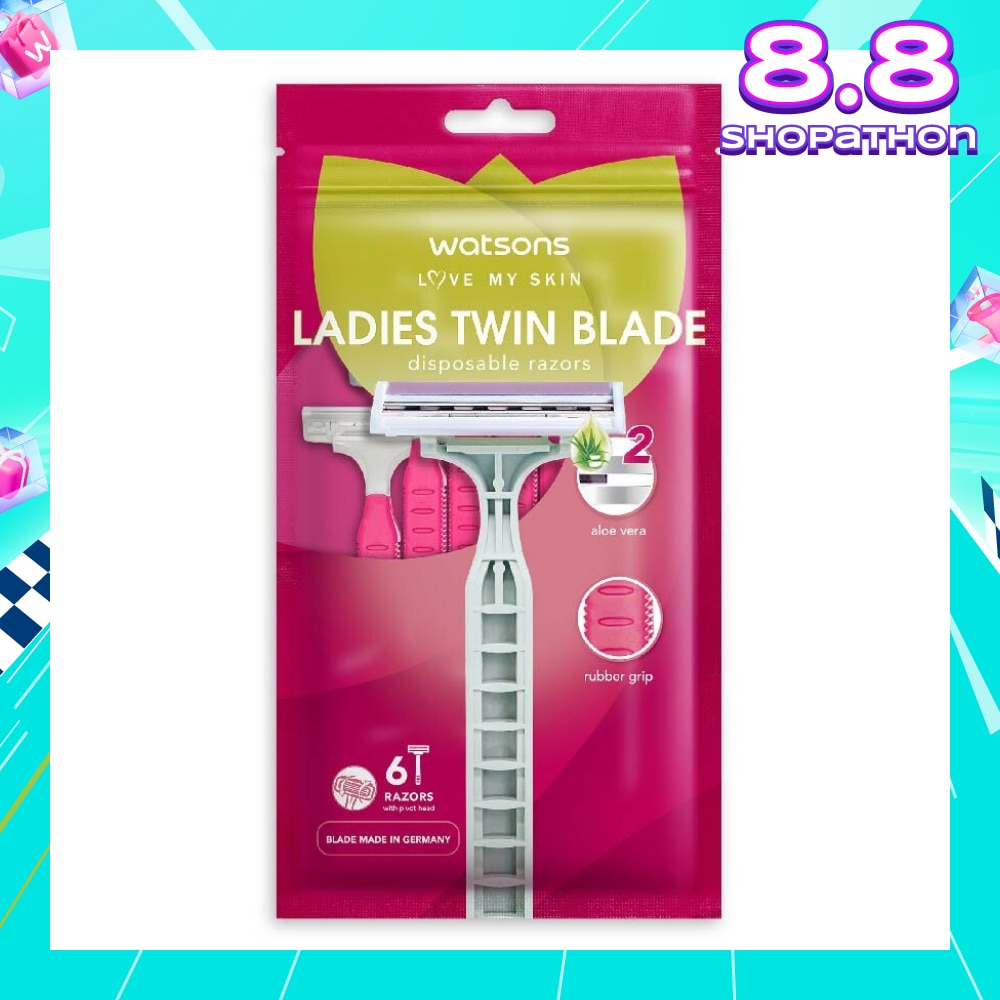 Ladies Twin Blade Disposable Razors (Aloe Vera Strip) 6s