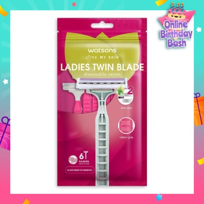 WATSONS Ladies Twin Blade Disposable Razors (Aloe Vera Strip) 6s