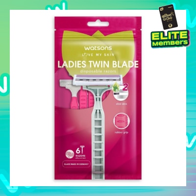 WATSONS Ladies Twin Blade Disposable Razors (Aloe Vera Strip) 6s