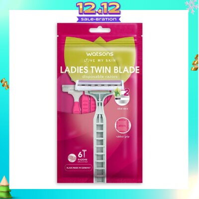 WATSONS Ladies Twin Blade Disposable Razors (Aloe Vera Strip) 6s