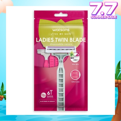 WATSONS Ladies Twin Blade Disposable Razors (Aloe Vera Strip) 6s