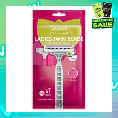 WATSONS Ladies Twin Blade Disposable Razors (Aloe Vera Strip) 6s