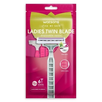 WATSONS Ladies Twin Blade Disposable Razors (Aloe Vera Strip) 6s