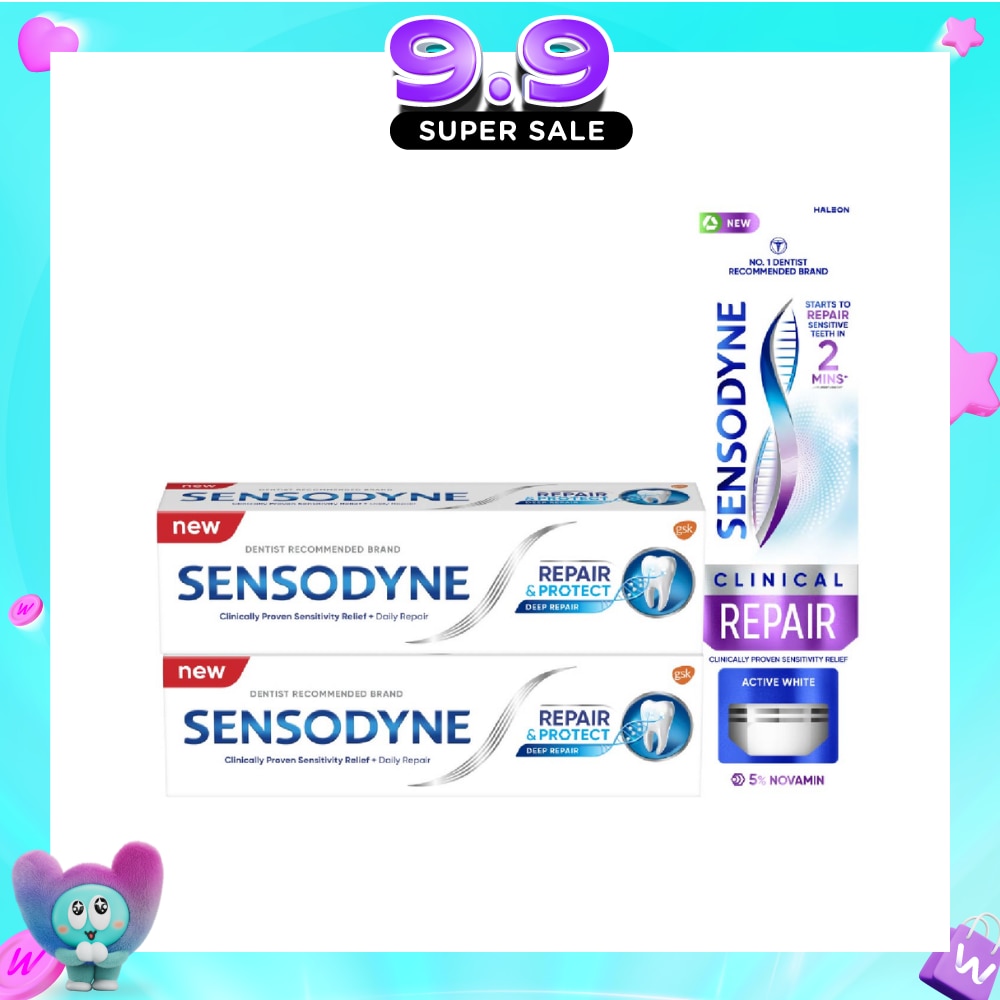 Sensitive Teeth Oral Care & Clinical Repair Active White Toothpaste Bundle Set 1s image