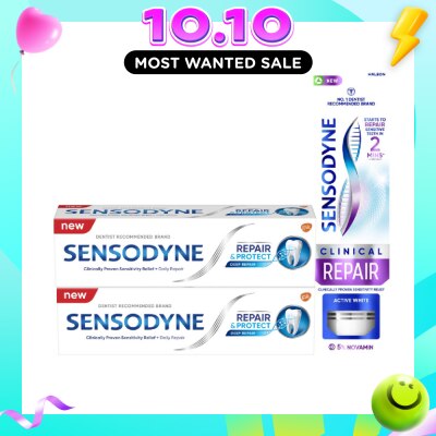 SENSODYNE Sensitive Teeth Oral Care & Clinical Repair Active White Toothpaste Bundle Set 1s image