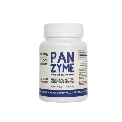 DOM & CLEO ORGANICS - Panzyme Digestive Enzyme Blend Vegetarian Capsule Supplement for Dog & Cat 60s