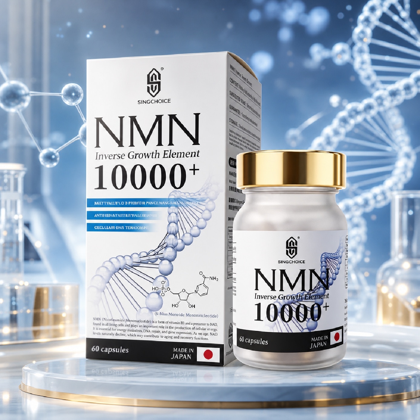 NMN Inverse Growth Element 10000+ for Healthy Aging, Cellular Energy & Vitality Support Capsule 60s image