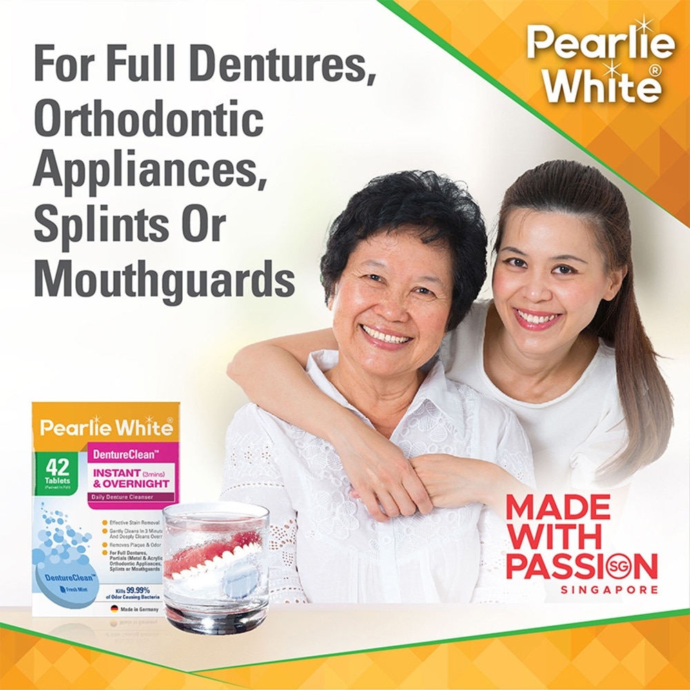 Denture Cleansing Tablets (For Instant Cleaning & Overnight Soaking) 42s