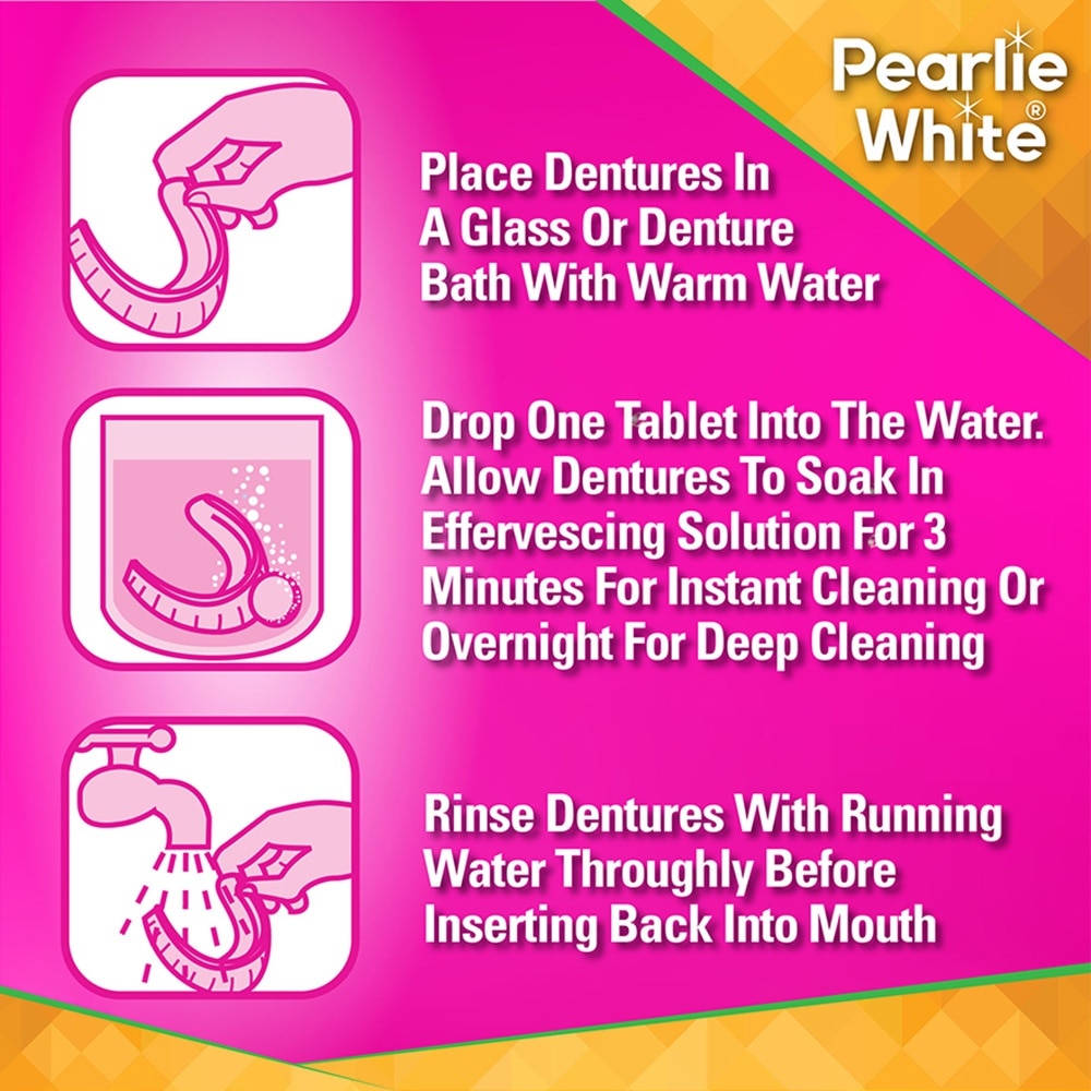 Denture Cleansing Tablets (For Instant Cleaning & Overnight Soaking) 42s