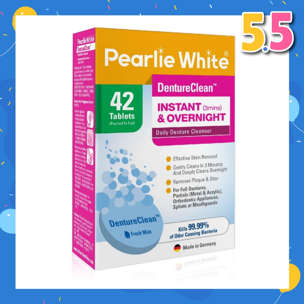 Denture Cleansing Tablets (For Instant Cleaning & Overnight Soaking) 42s