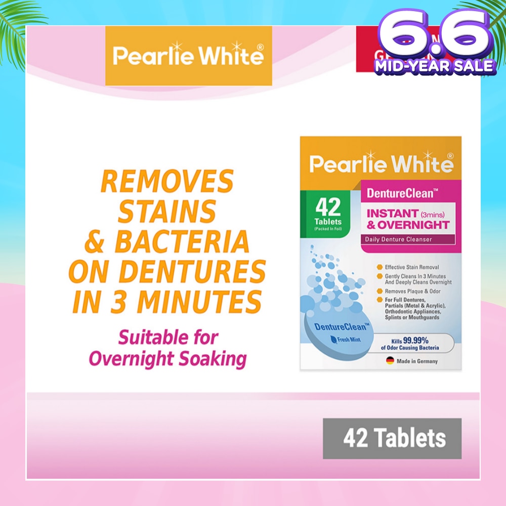 Denture Cleansing Tablets (For Instant Cleaning & Overnight Soaking) 42s